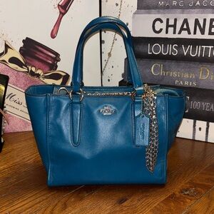 COACH Mini Crosby Carryall Satchel - Vibrant Ocean Blue - EUC